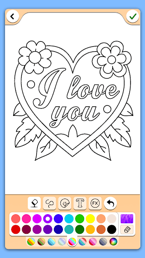 Valentines love coloring book screenshot 11 - screenshot