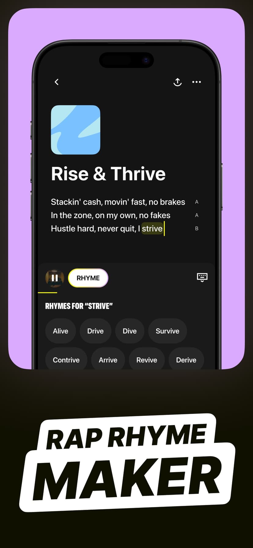 Lyric Studio - Rap Rhyme Maker screenshot 4 - screenshot