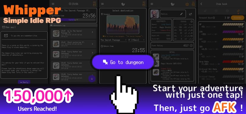 Whipper - Idle RPG screenshot 1 - screenshot