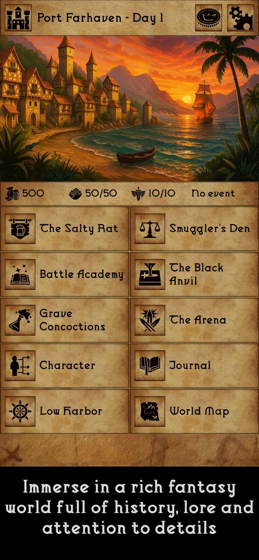 Grim Tides - Old School RPG screenshot 1 - screenshot