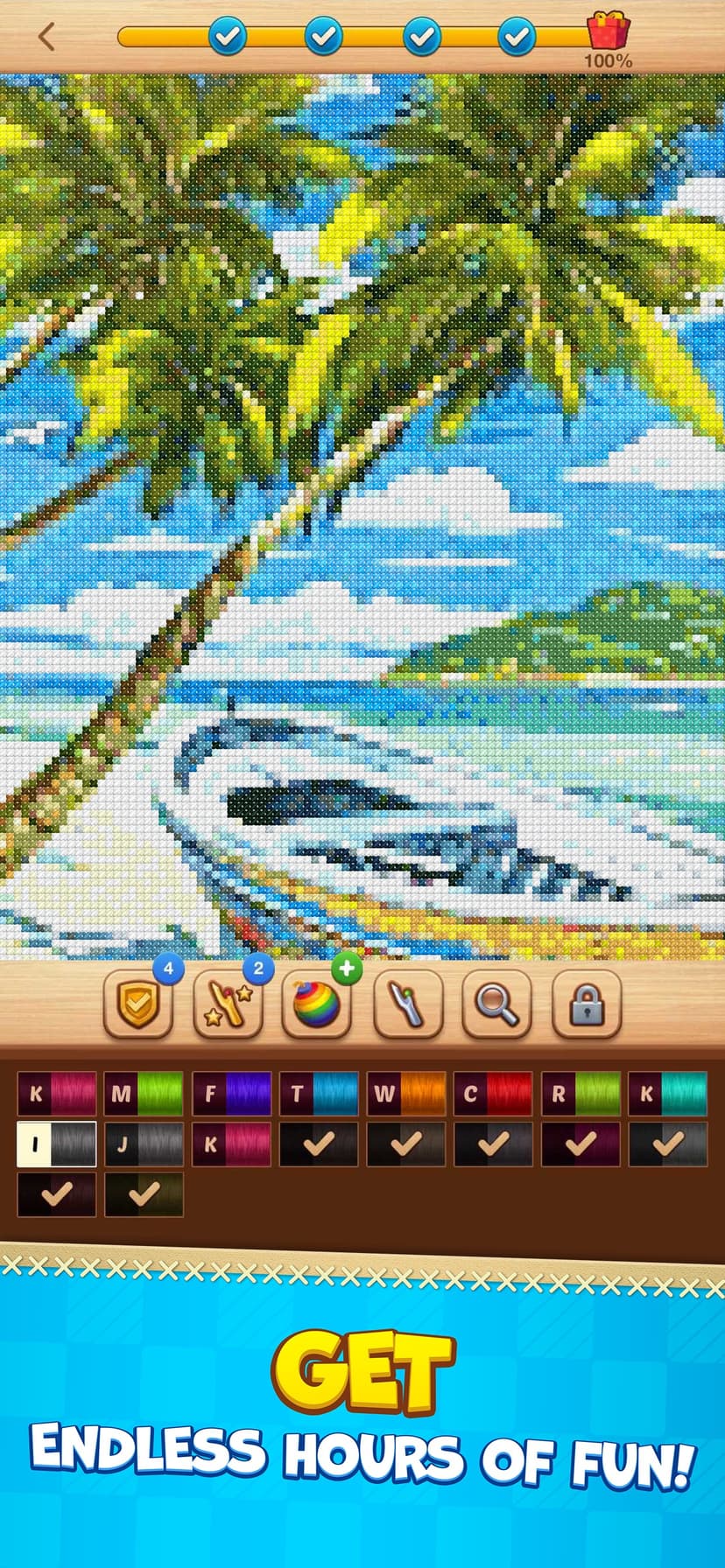 Cross-Stitch: Coloring Book screenshot 3 - screenshot
