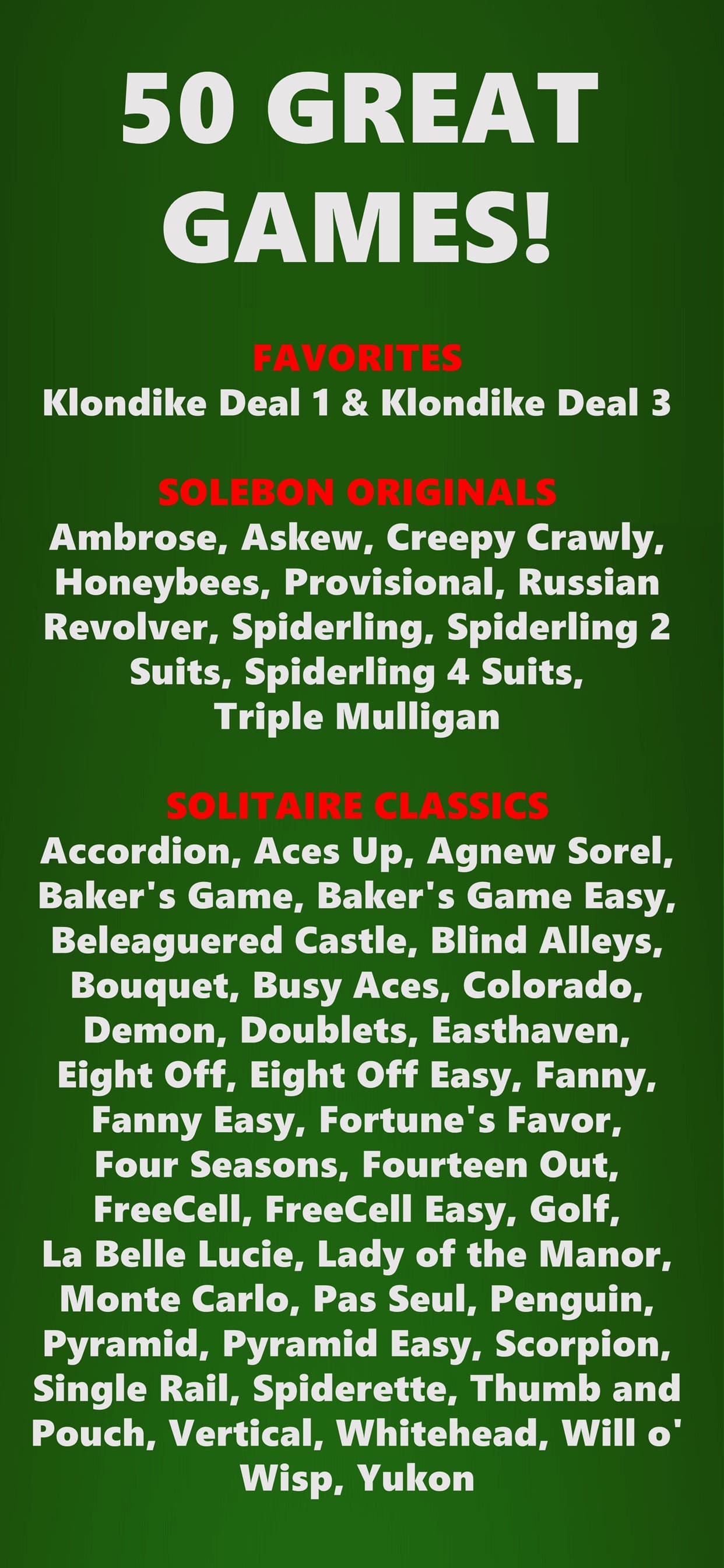 Solitaire - 50 Classic Games screenshot 5 - screenshot