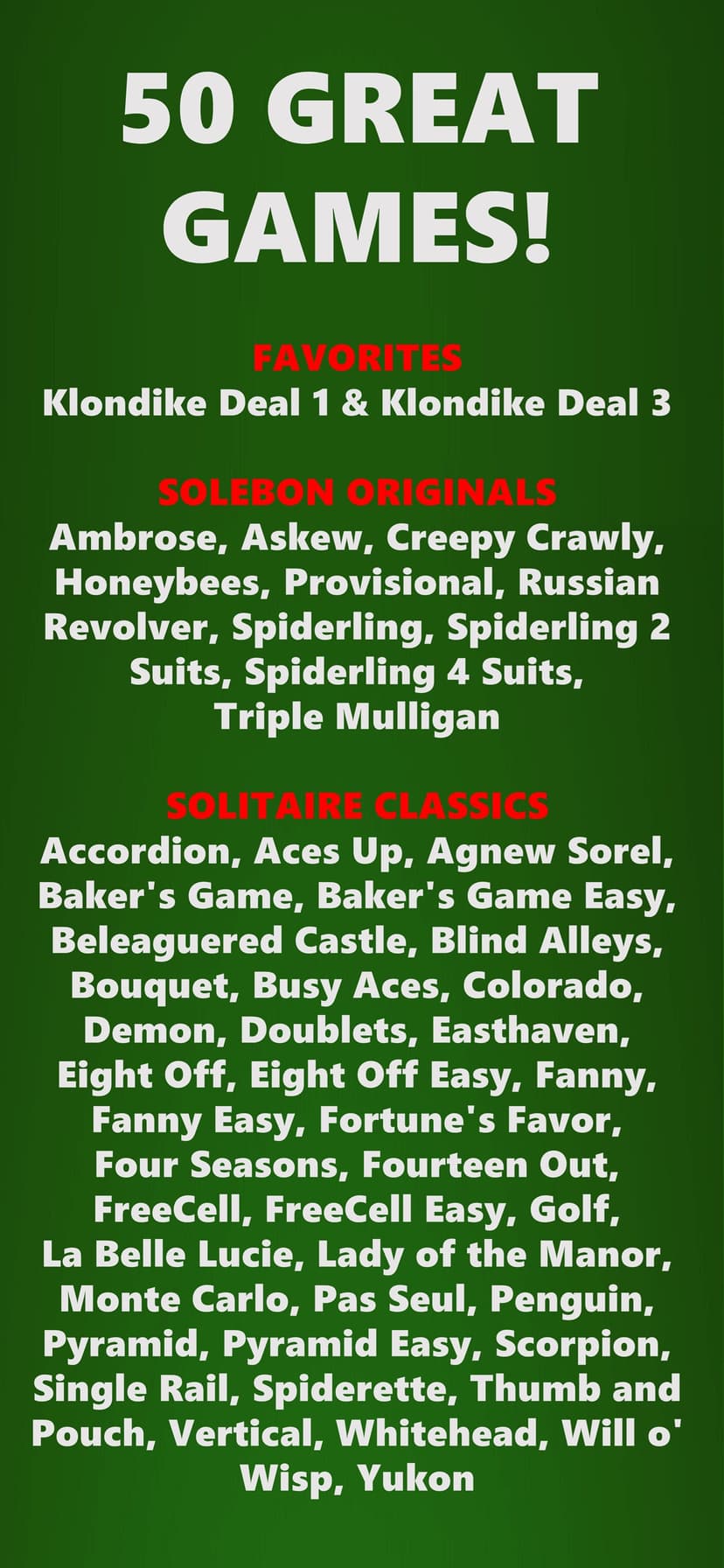 Solitaire - 50 Classic Games screenshot 5 - screenshot
