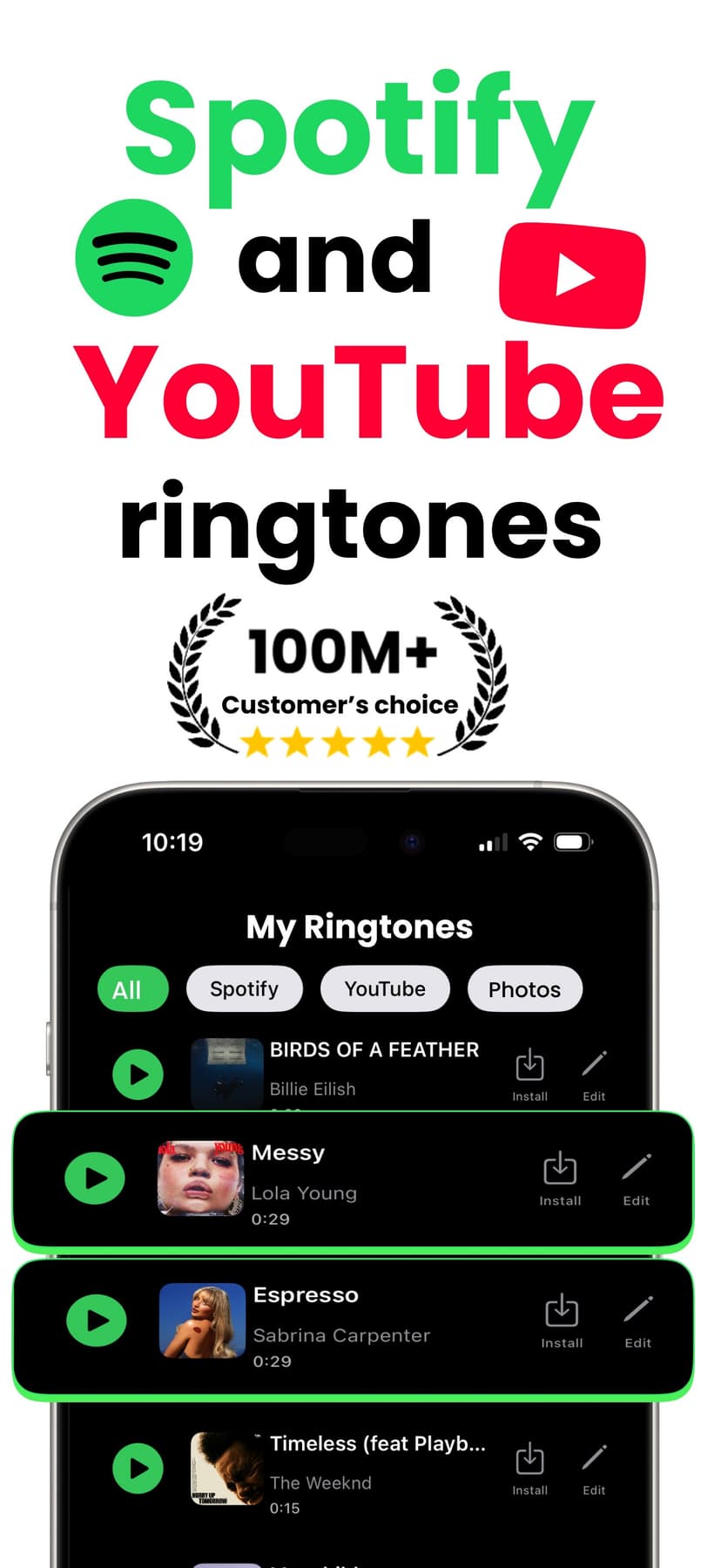 IRingtone: Spotify & YouTube screenshot 1 - screenshot