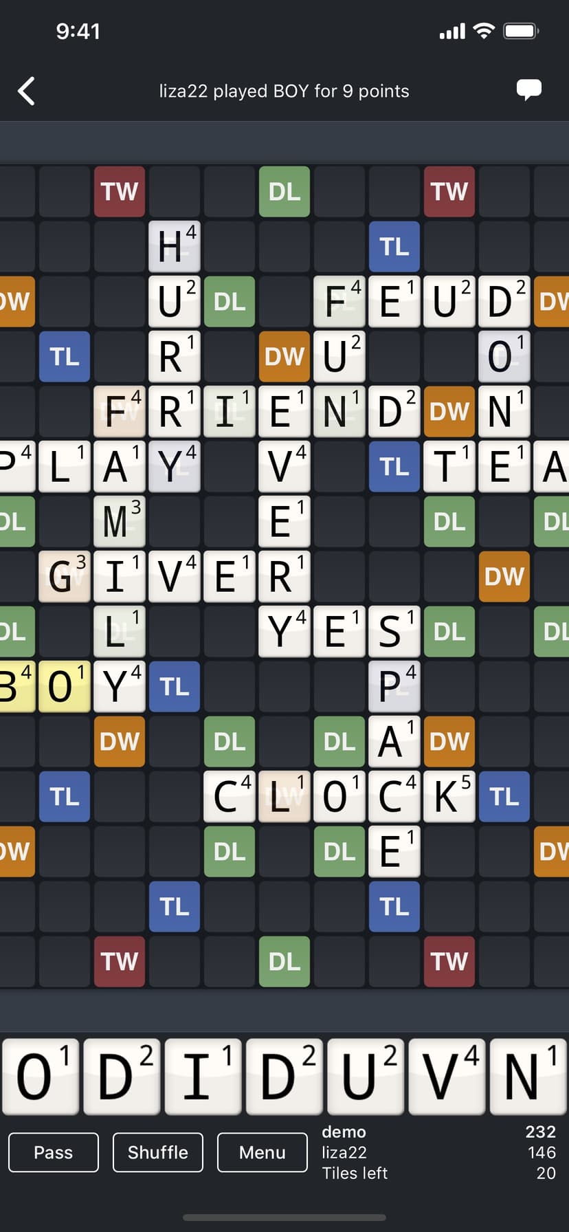 Wordfeud screenshot 1 - screenshot