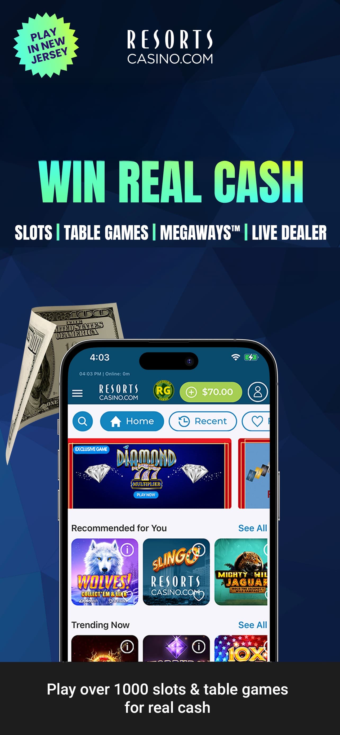 Resorts Casino Online Games screenshot 1 - screenshot