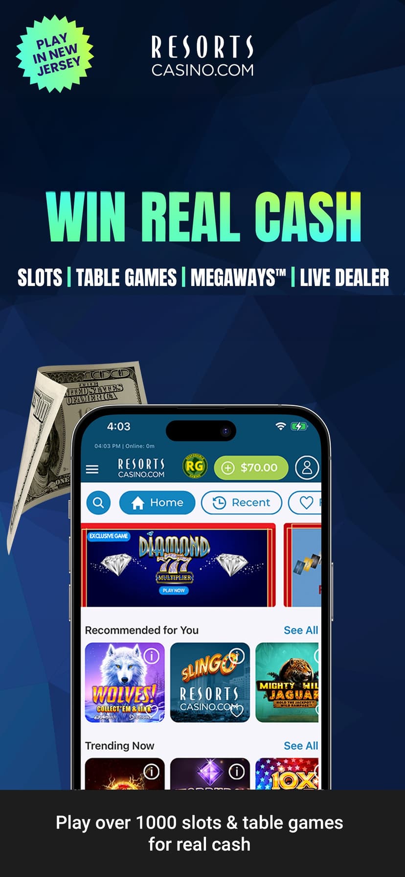 Resorts Casino Online Games screenshot 1 - screenshot