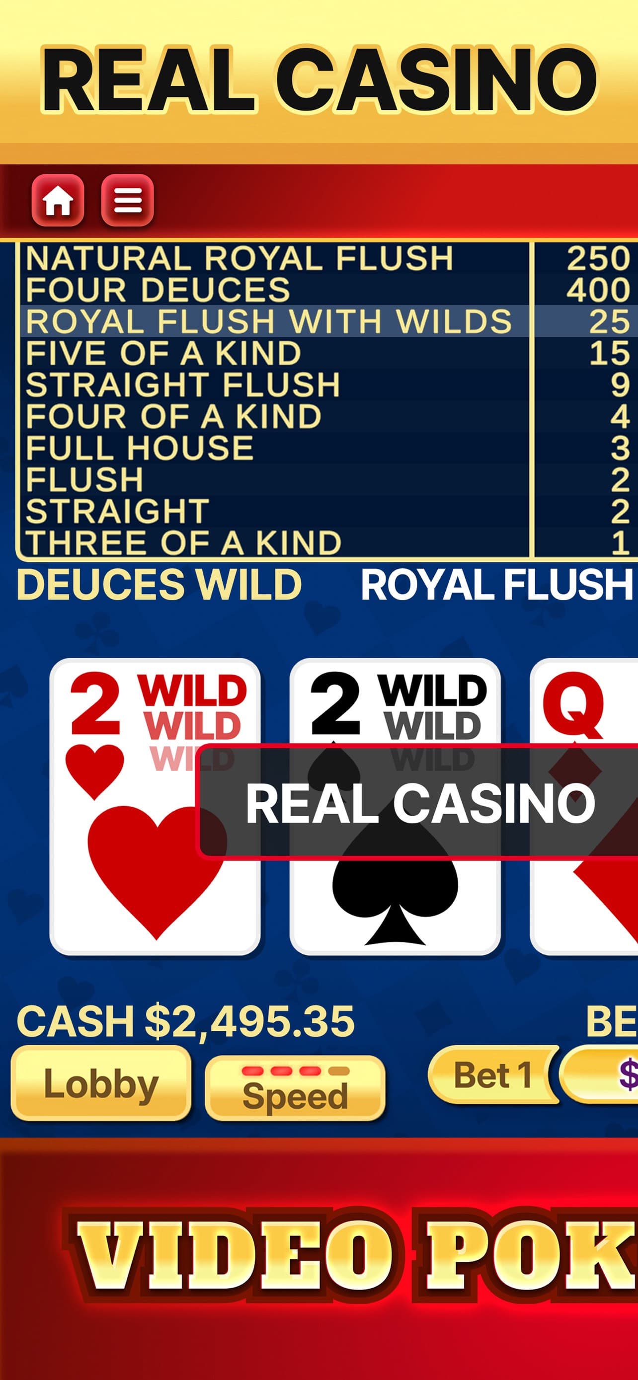 Video Poker Deluxe screenshot 1 - screenshot