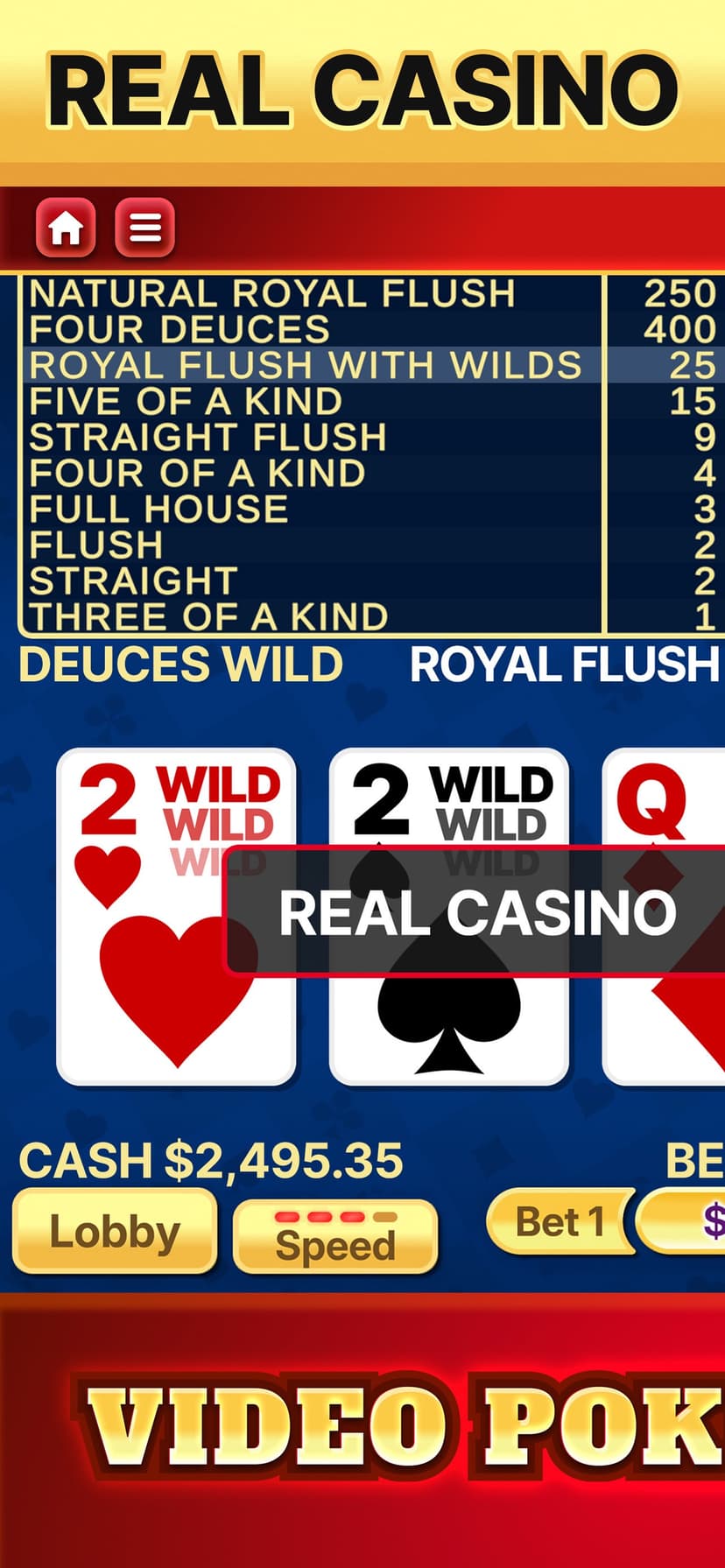 Video Poker Deluxe screenshot 1 - screenshot