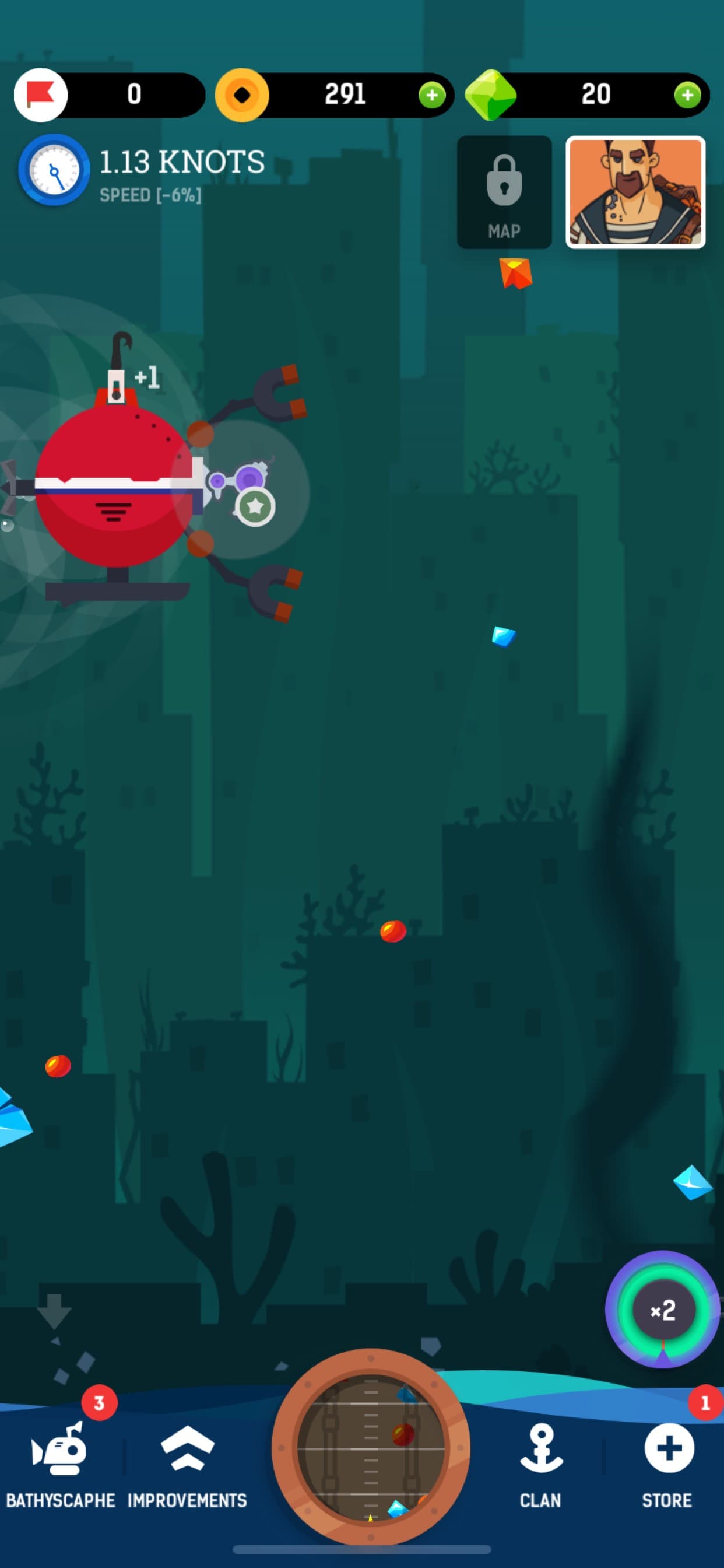 Idle Submarine: Raft to Boat screenshot 1 - screenshot