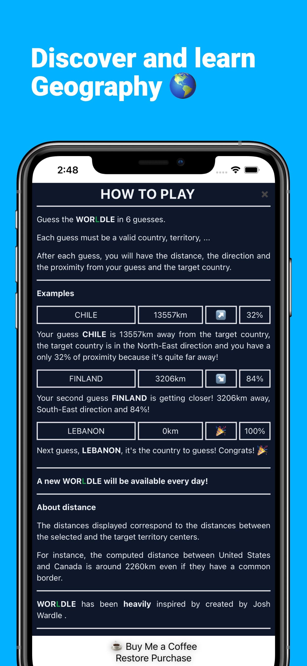 Worldle:Geography Daily Puzzle screenshot 4 - screenshot