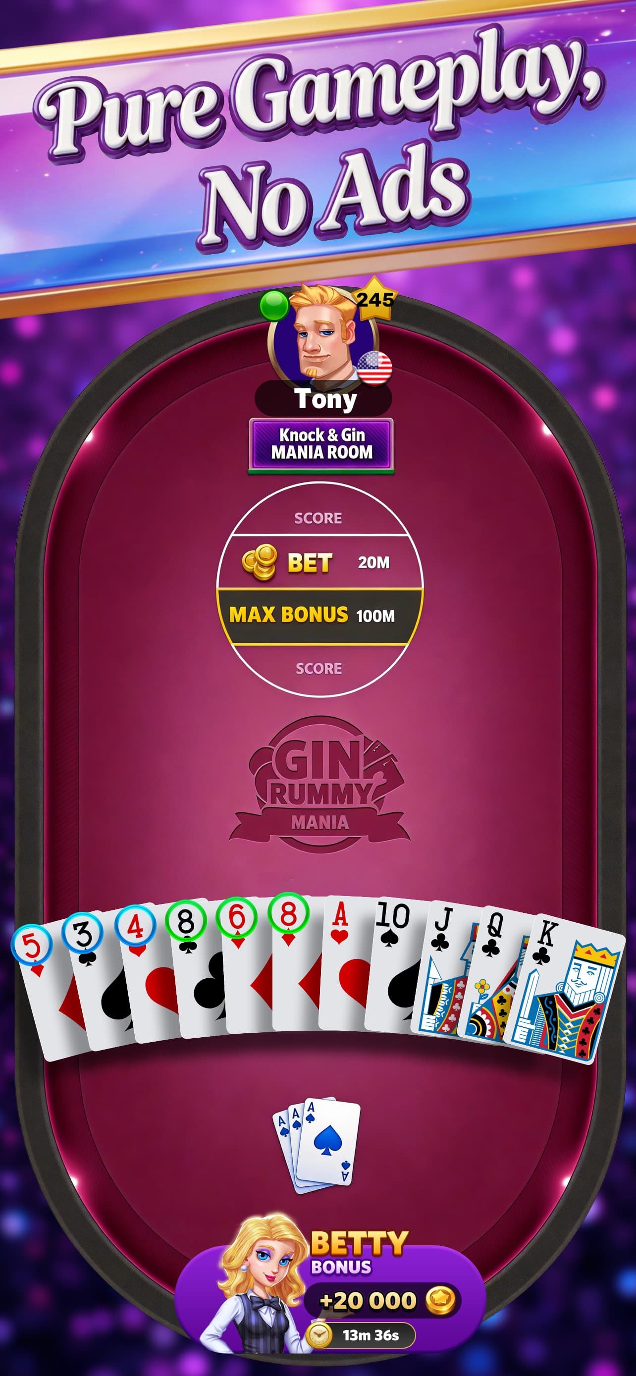 Gin Rummy Mania-No Ads,No Stop screenshot 2 - screenshot