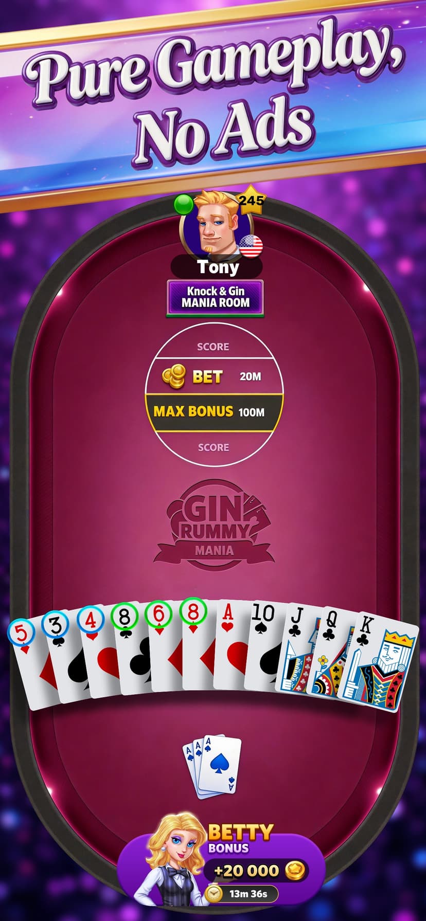 Gin Rummy Mania-No Ads,No Stop screenshot 2 - screenshot