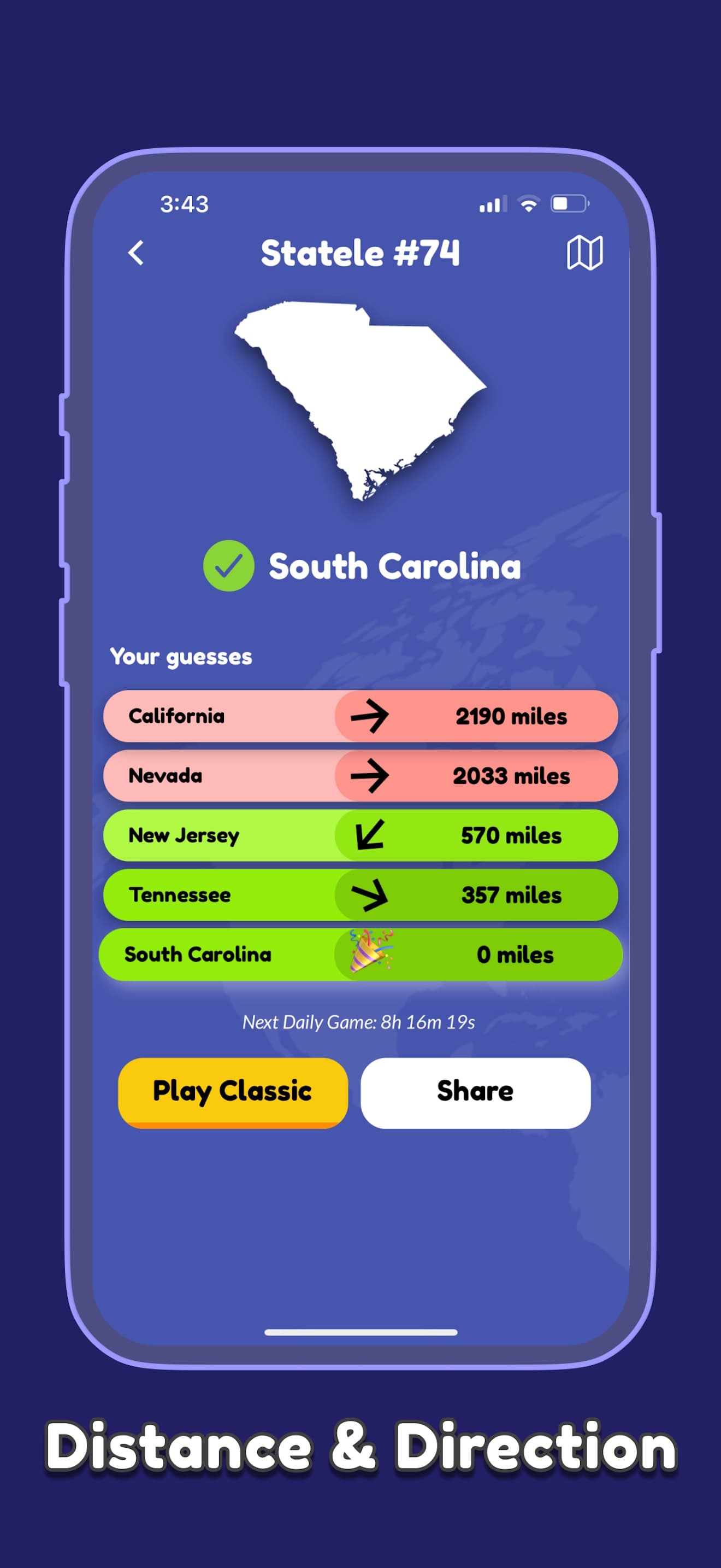 Statele: Daily State Quiz Game screenshot 2 - screenshot