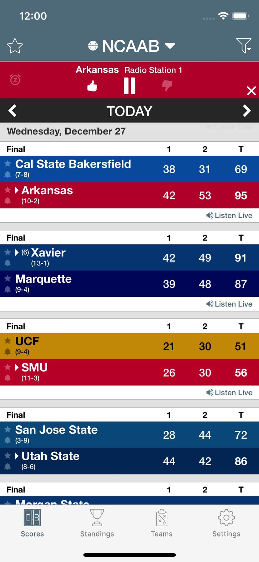 College Basketball Live Radio screenshot 1 - screenshot