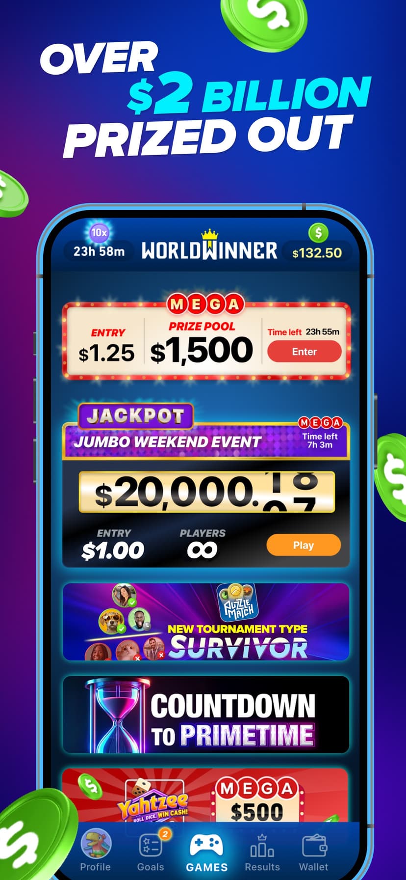 WorldWinner: Play for Cash screenshot 2 - screenshot