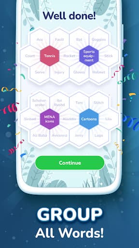 Hexa Words: Sort Associations screenshot 2 - screenshot