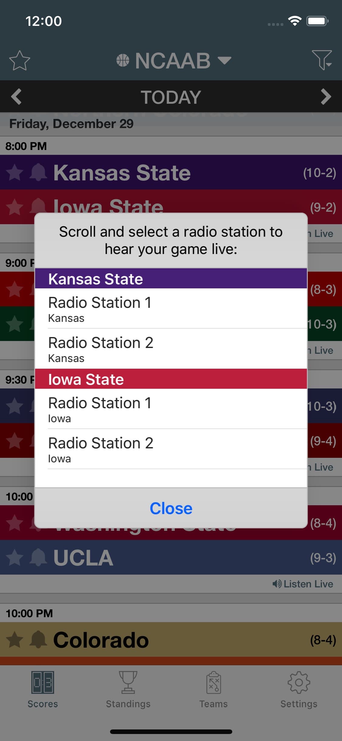 College Basketball Live Radio screenshot 2 - screenshot