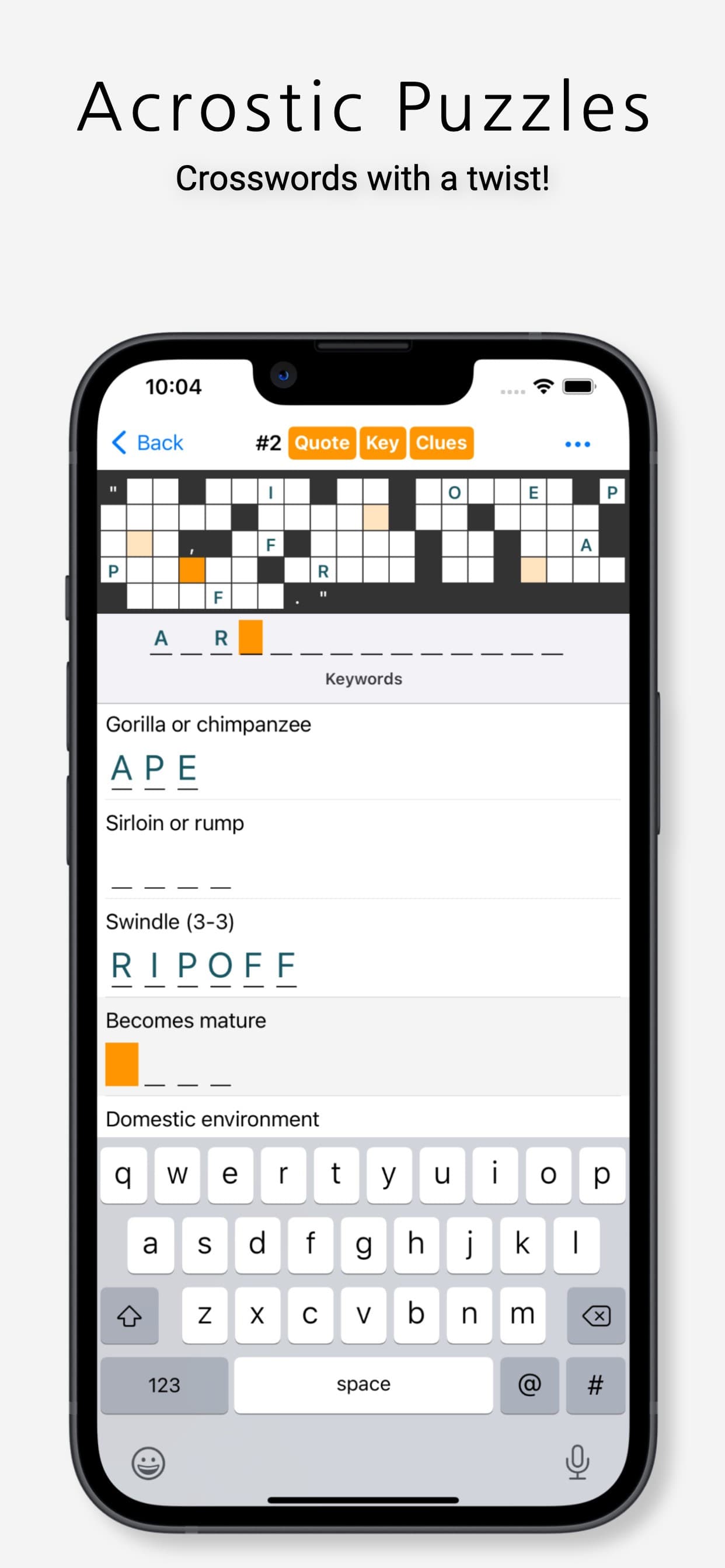 Acrostic Crossword Puzzles screenshot 1 - screenshot