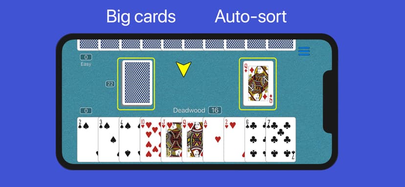 Real Gin Rummy - no ads! screenshot 1 - screenshot