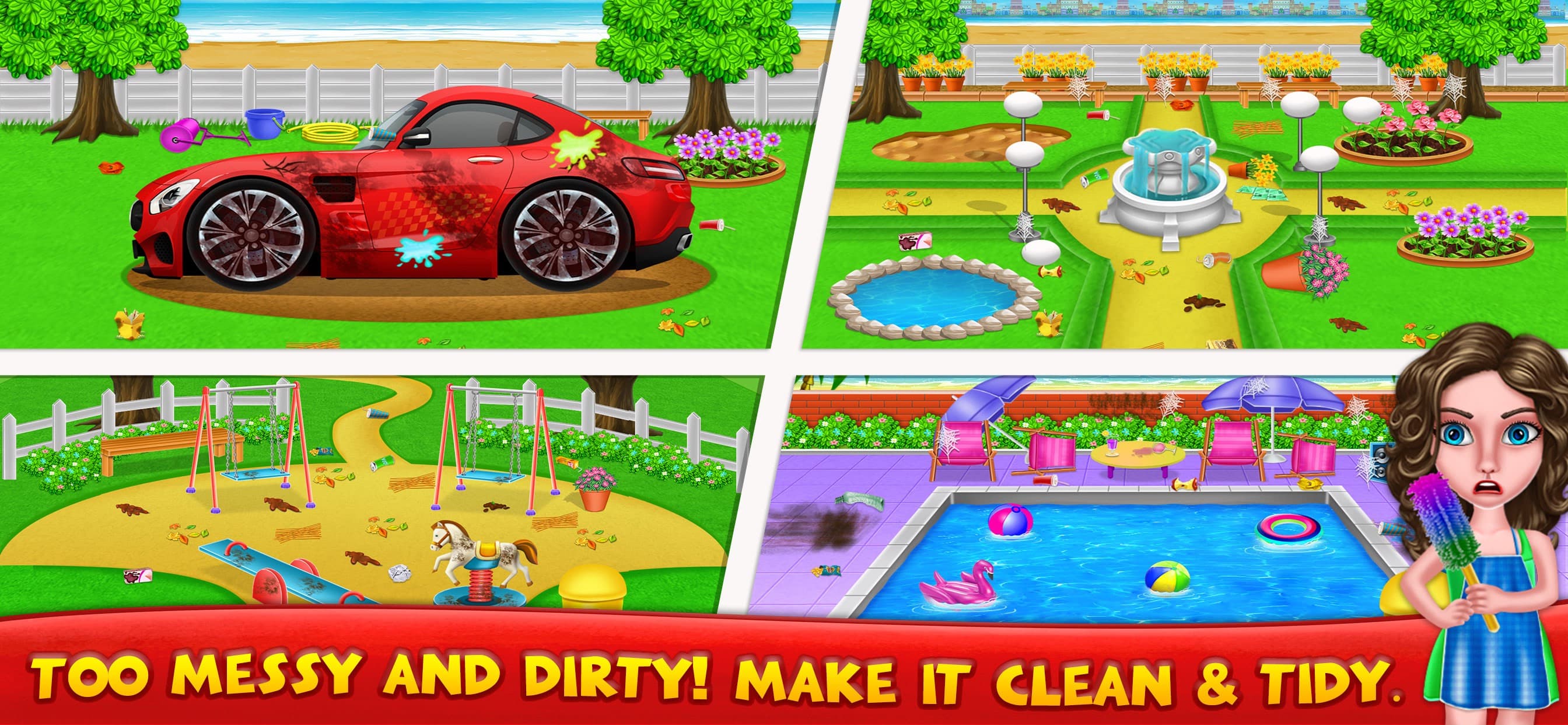 Messy House Cleaning Games screenshot 8 - screenshot