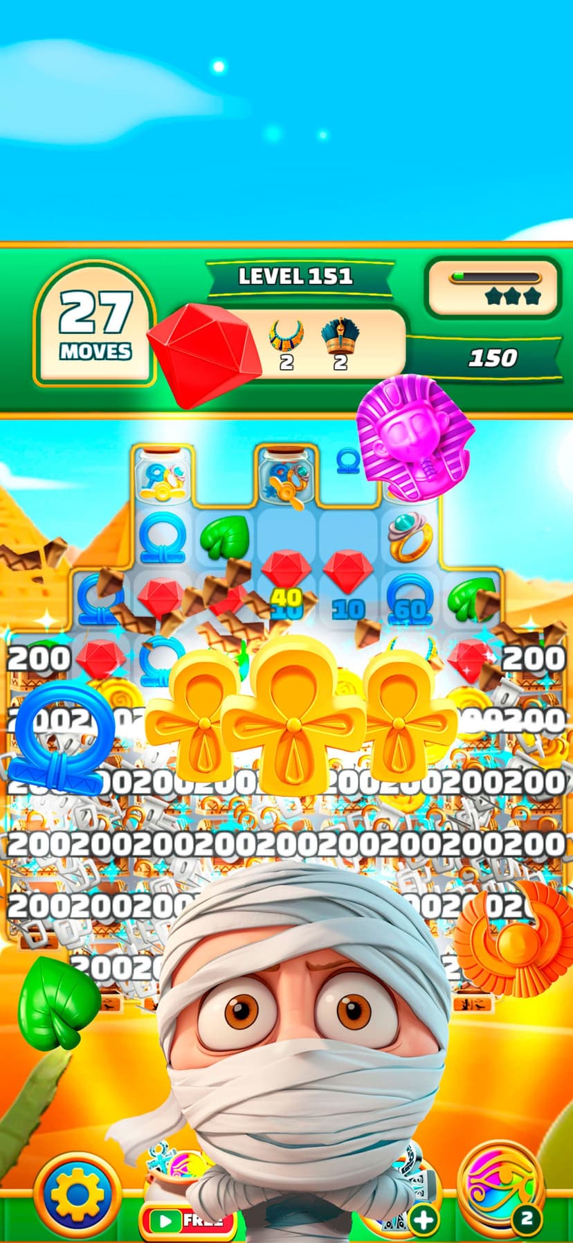 Gods & Gems: Egyptian Match 3 screenshot 1 - screenshot