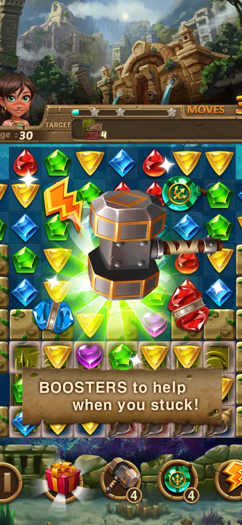 Jewels Atlantis: Puzzle game screenshot 2 - screenshot