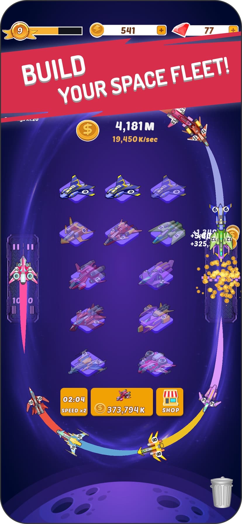 Merge Spaceships - Idle Game screenshot 1 - screenshot