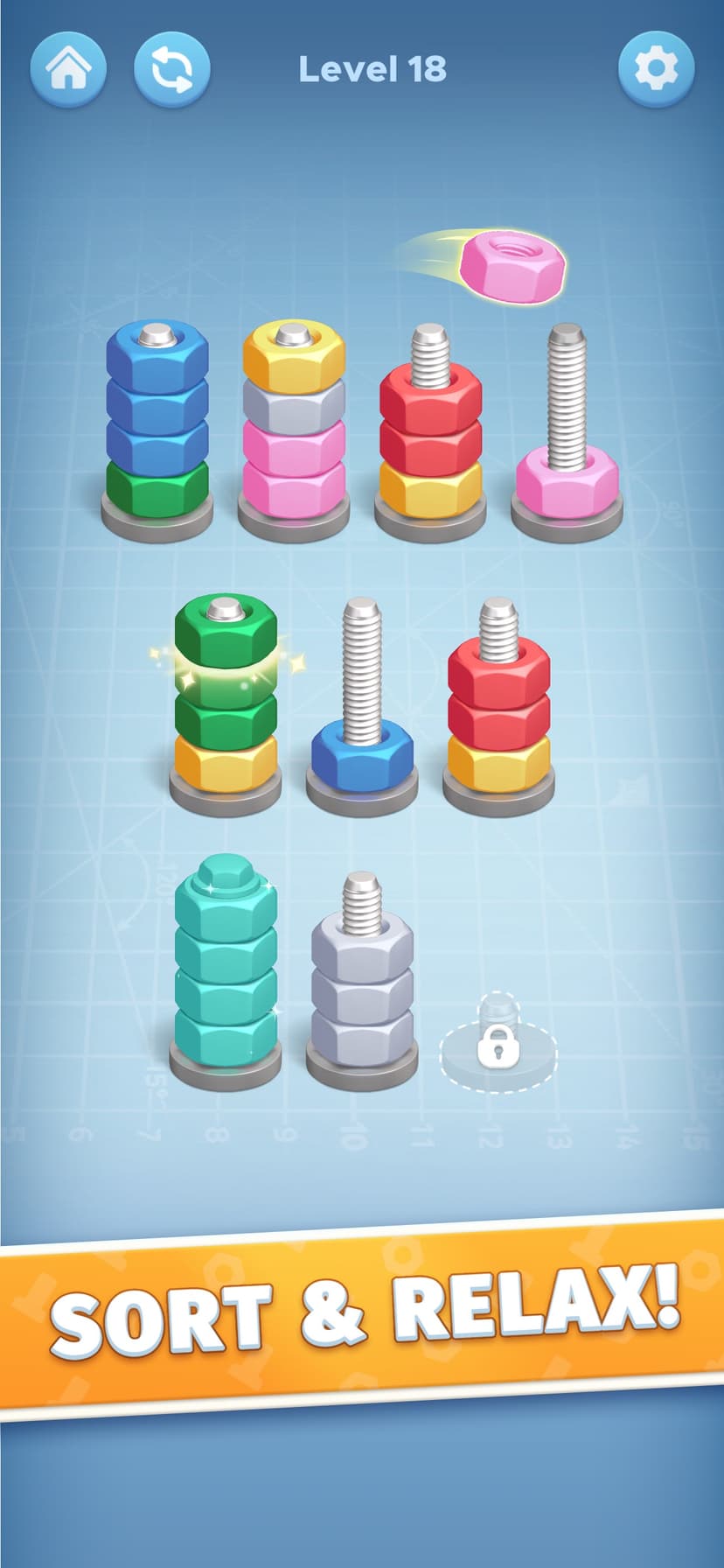 Nut Color Game - Sort Puz 3D screenshot 3 - screenshot