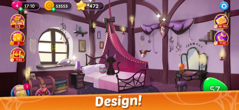 Witch & Cats – Cute Match 3 screenshot 1 - screenshot
