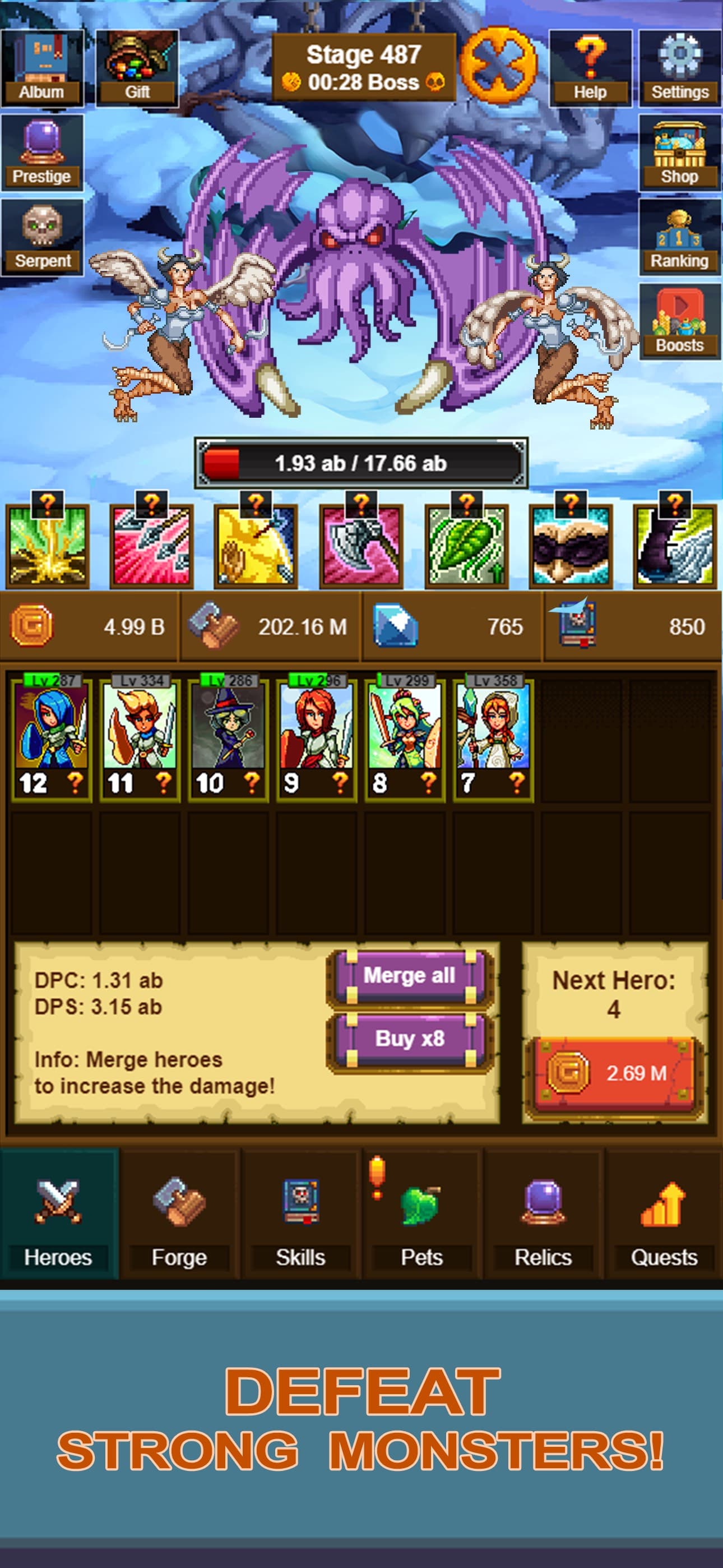 Idle Pixel Heroes: Idle Merge screenshot 4 - screenshot