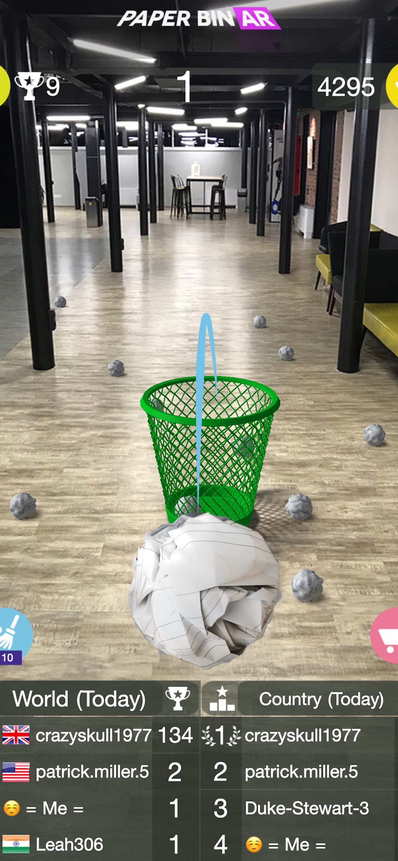 Paper Bin AR - paper throw screenshot 2 - screenshot