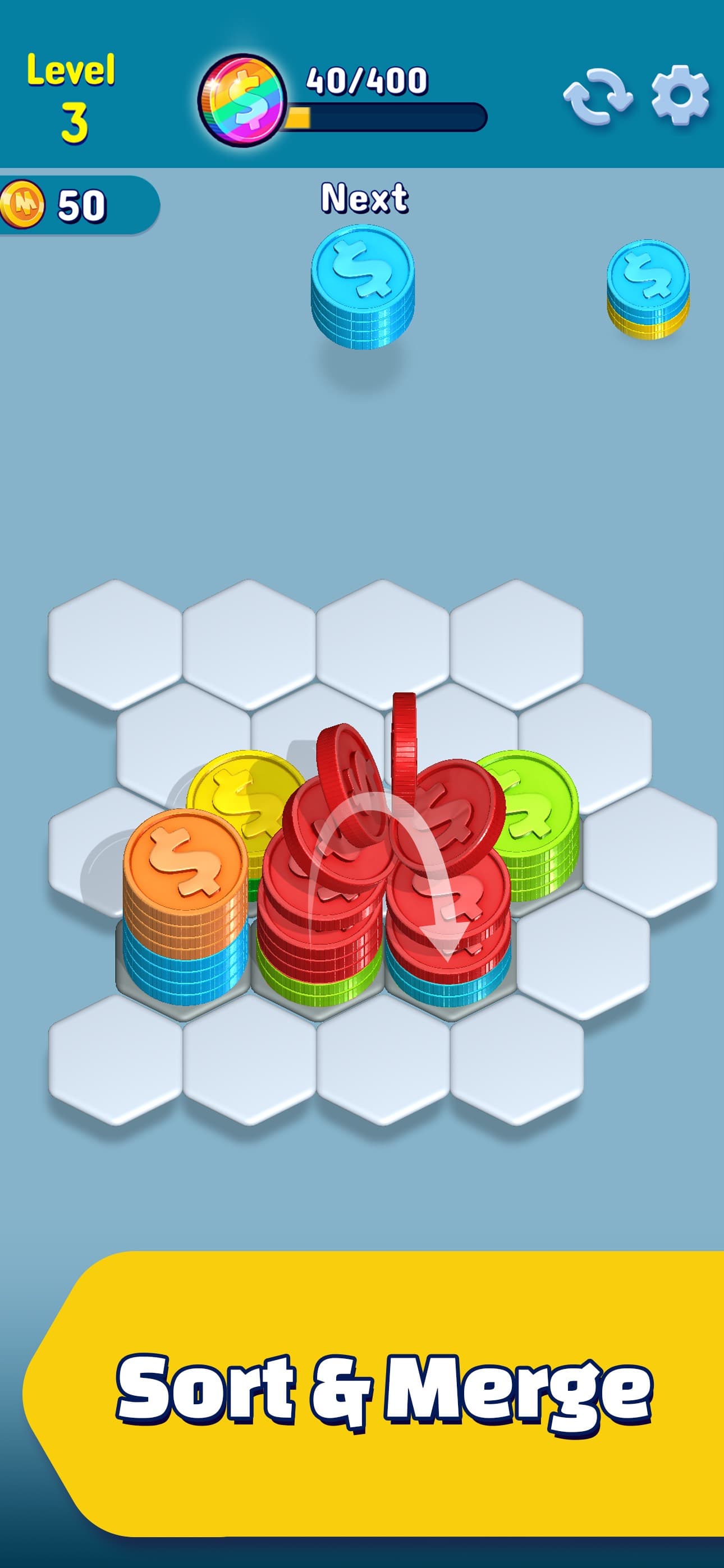 HexaCoin Harmony - Merge Tiles screenshot 2 - screenshot