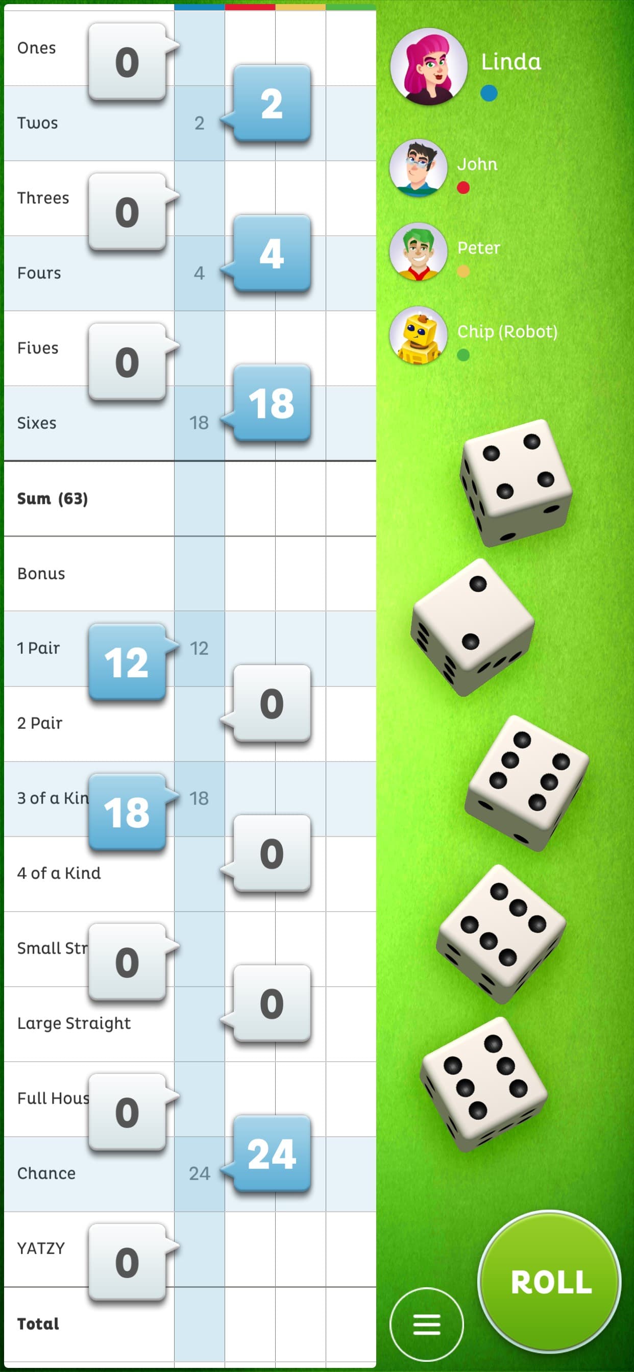 Yatzy screenshot 2 - screenshot