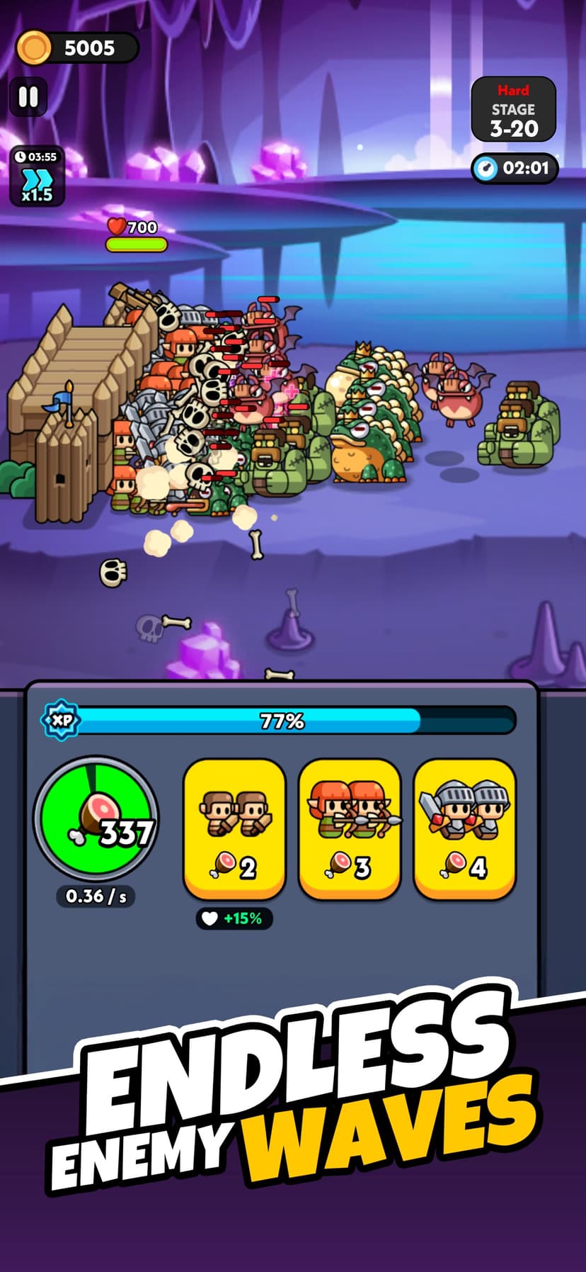 Tiny Warriors Rush - Idle TD screenshot 2 - screenshot