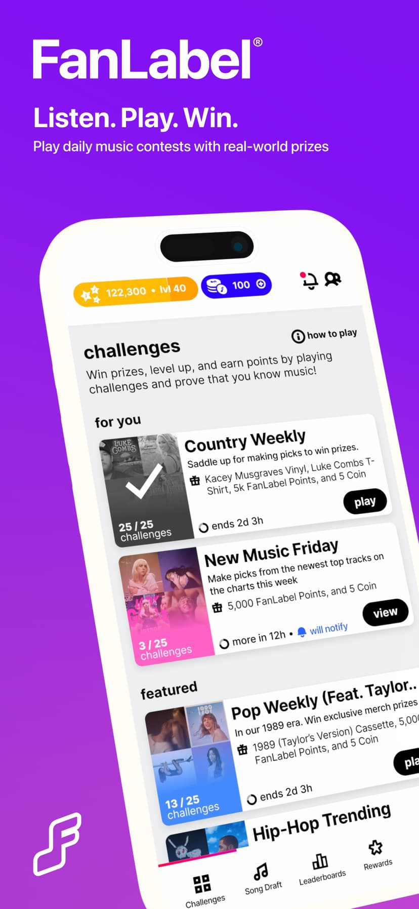 FanLabel: Daily Music Contests screenshot 1 - screenshot