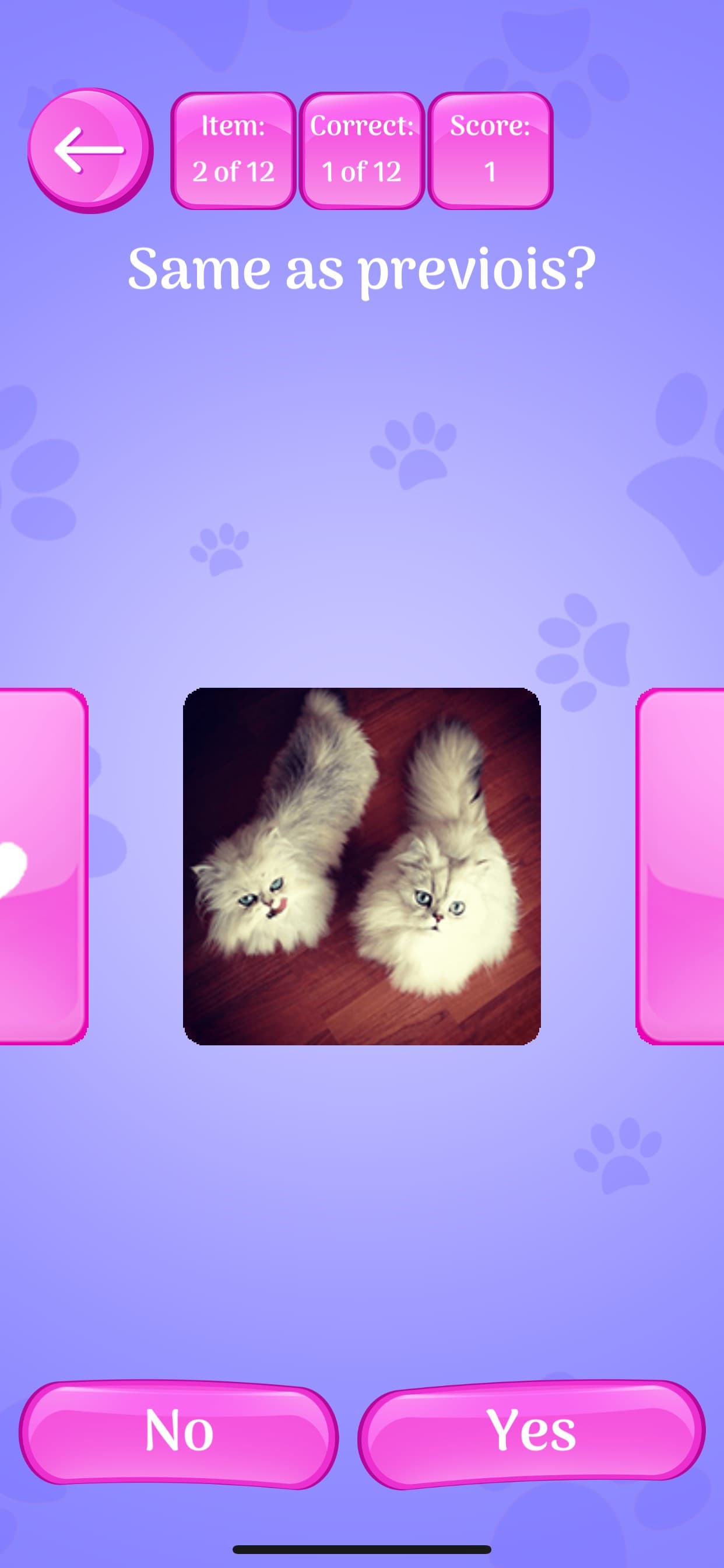 Cute Cats Memory Match Game screenshot 2 - screenshot
