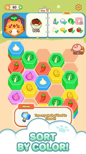 Hexa Food Sort - Sorting Games screenshot 4 - screenshot