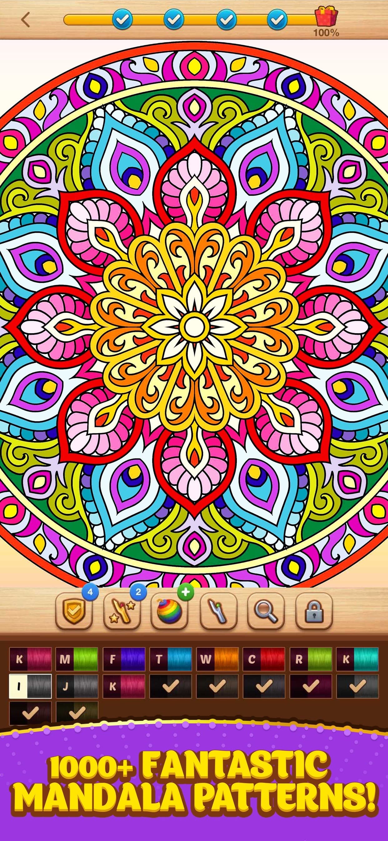 Cross Stitch Coloring Mandala screenshot 1 - screenshot