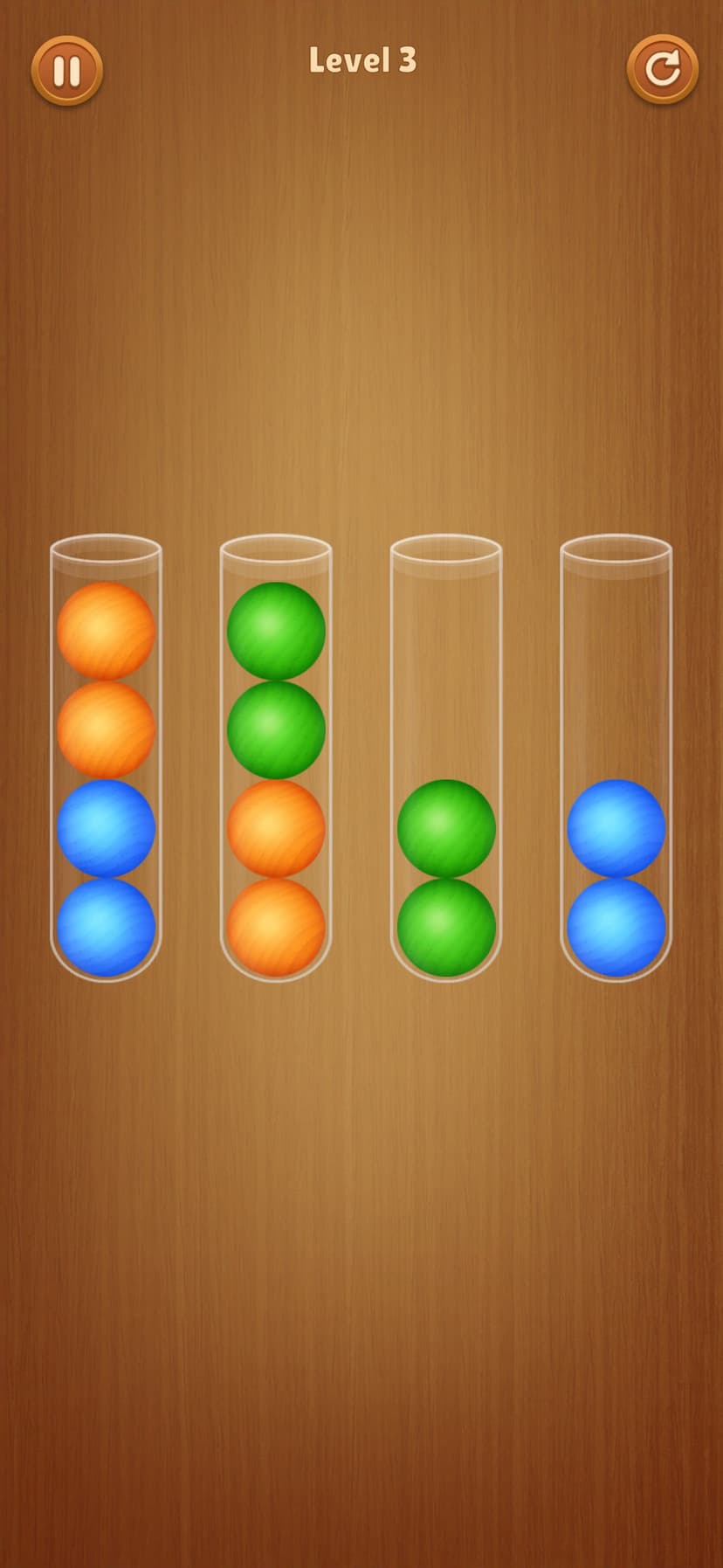 Color Ball Sort Wooden Puzzle screenshot 1 - screenshot