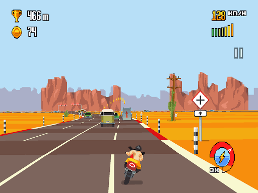 Retro Highway - Bike Racer screenshot 9 - screenshot