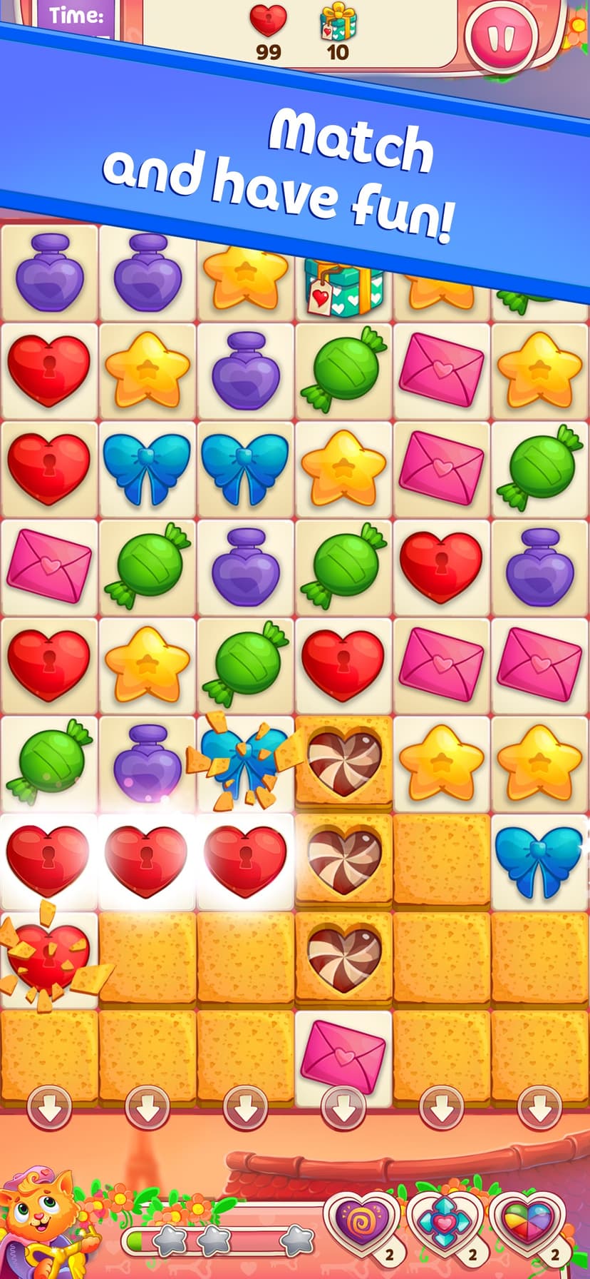 Sweet Hearts Match 3 screenshot 1 - screenshot