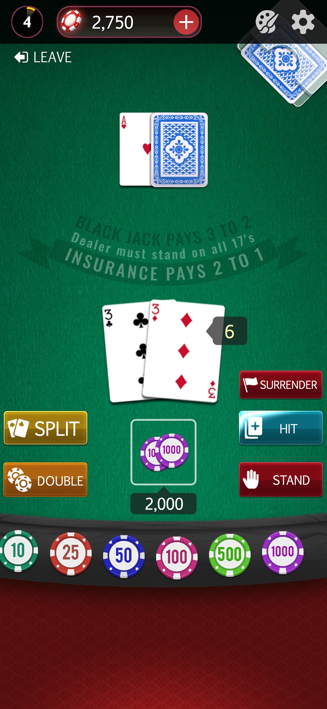 Blackjack 21: Casino Game screenshot 1 - screenshot