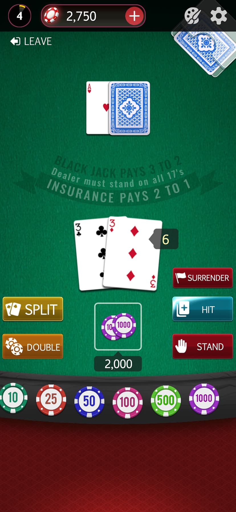 Blackjack 21: Casino Game screenshot 1 - screenshot