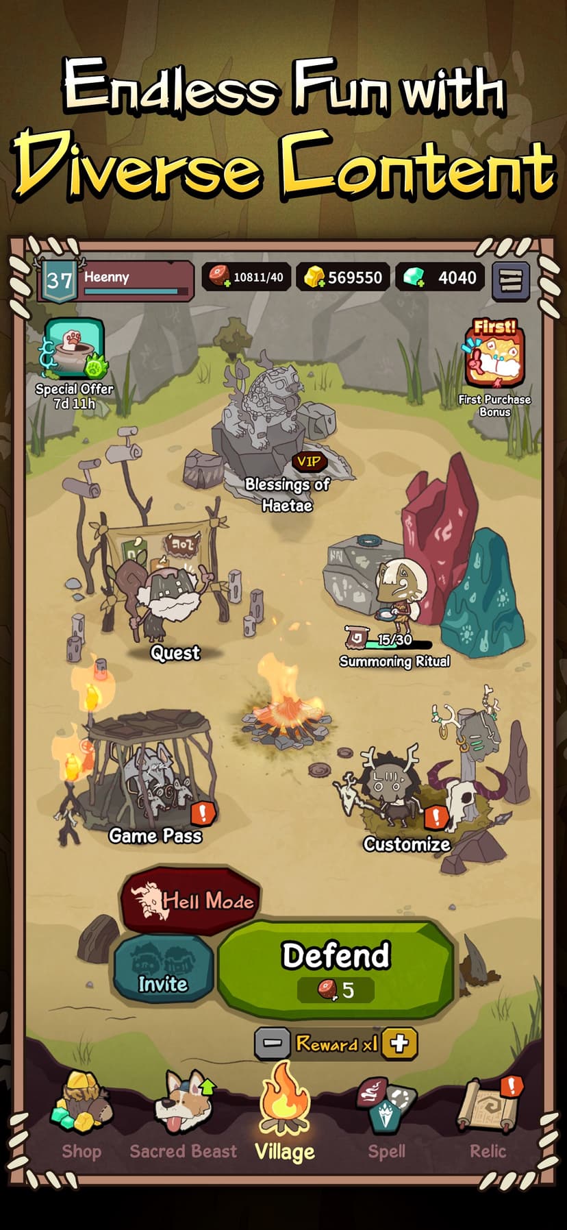 Epic Shaman Battle: 4P Defense screenshot 4 - screenshot