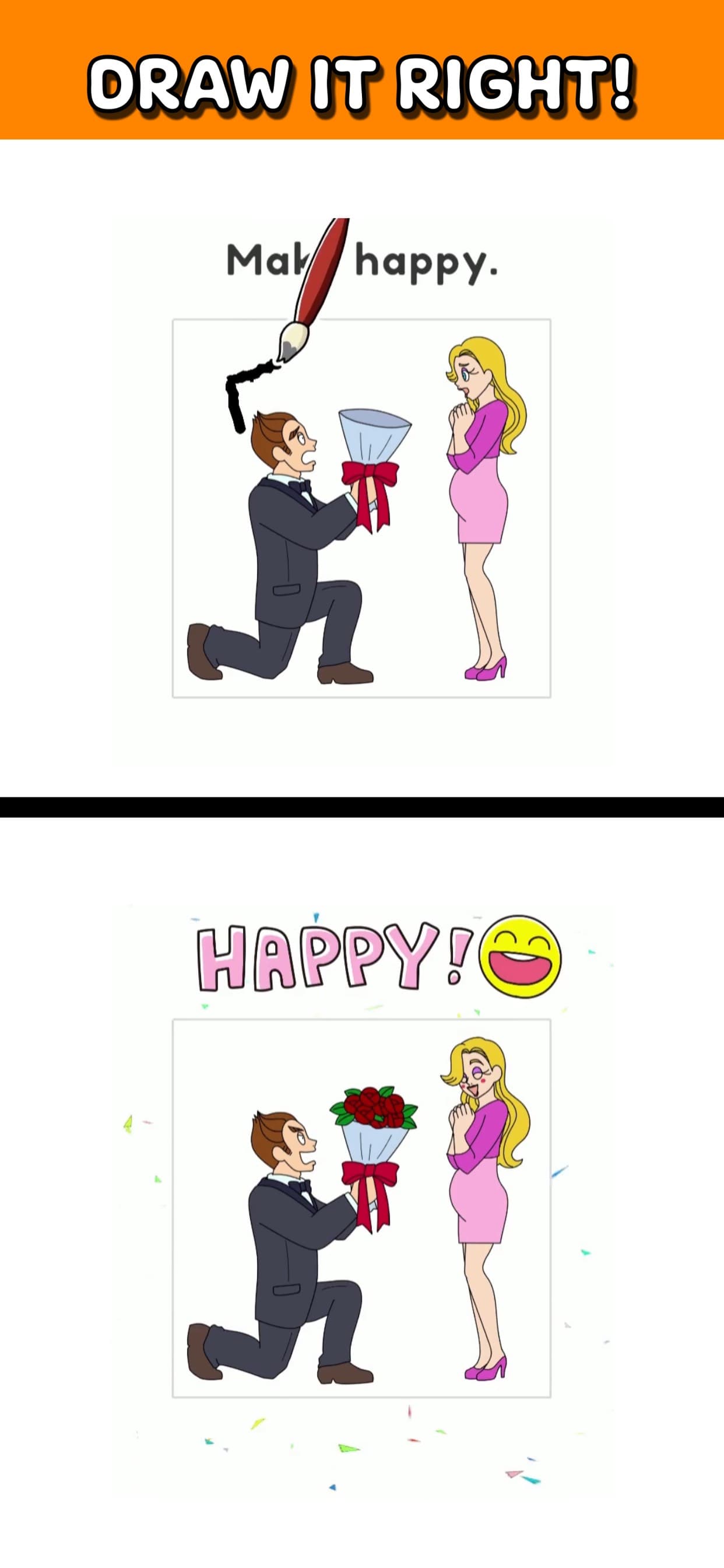 Draw Happy Baby : Puzzle Game screenshot 1 - screenshot