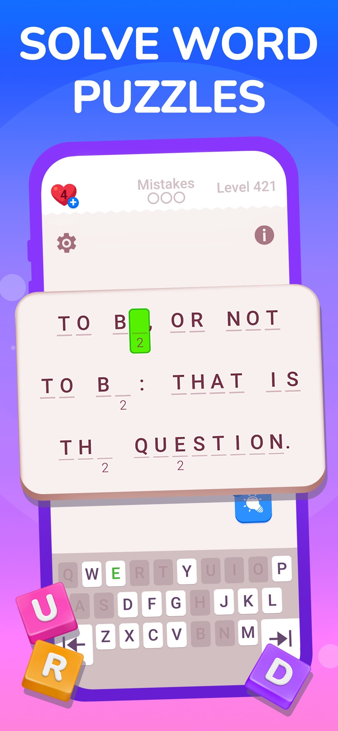 Cryptogram: Word Brain Puzzle screenshot 2 - screenshot