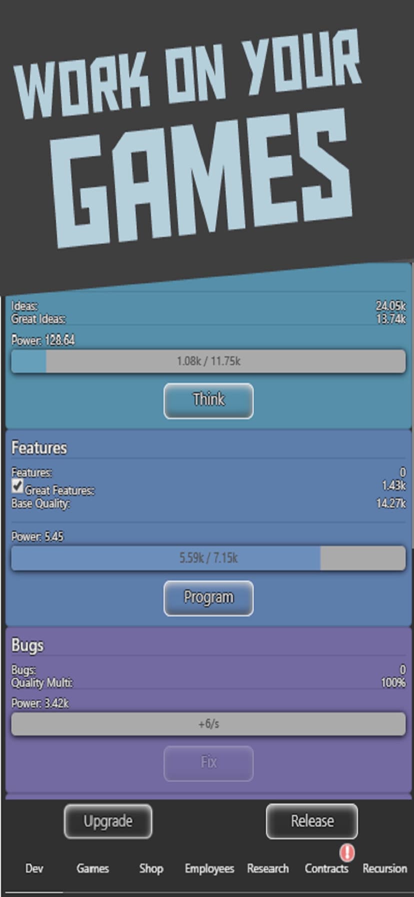 Idle Idle GameDev screenshot 1 - screenshot