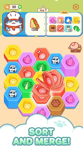 Hexa Food Sort - Sorting Games screenshot 1 - screenshot