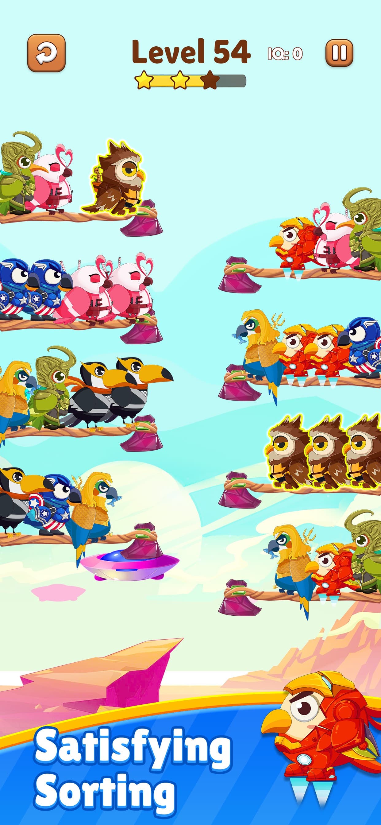 Bird Sort 2 Color Puzzle Game screenshot 3 - screenshot